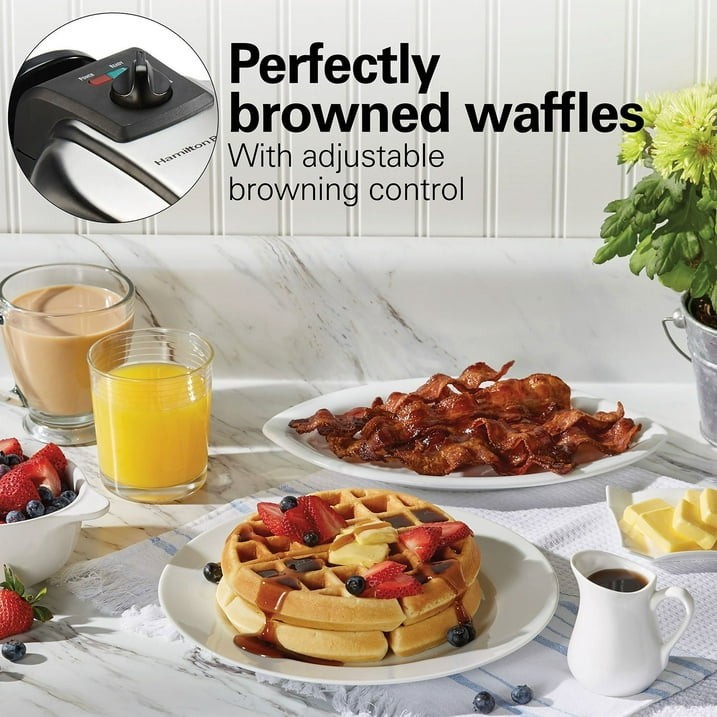Hamilton Beach Durathon Ceramic Removable-Grid Belgian Waffle Maker