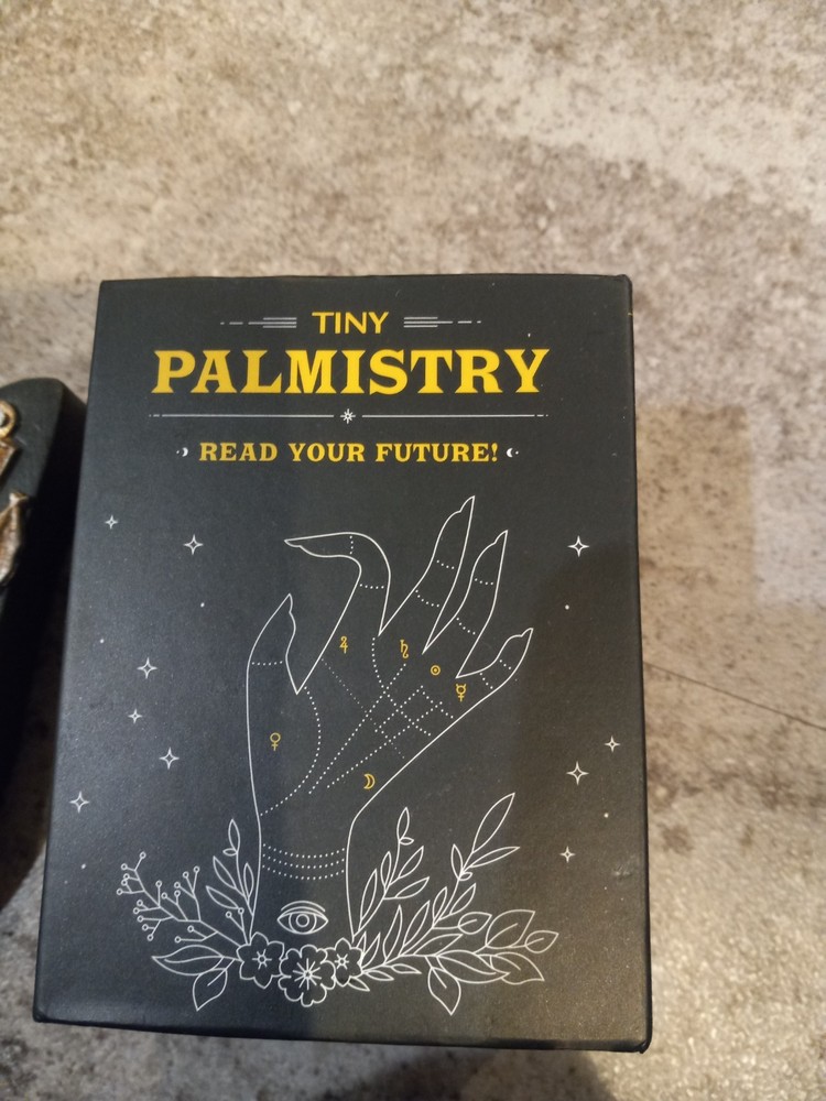 Palmistry, Tiny Box And Decorative Hand, Black And Brass