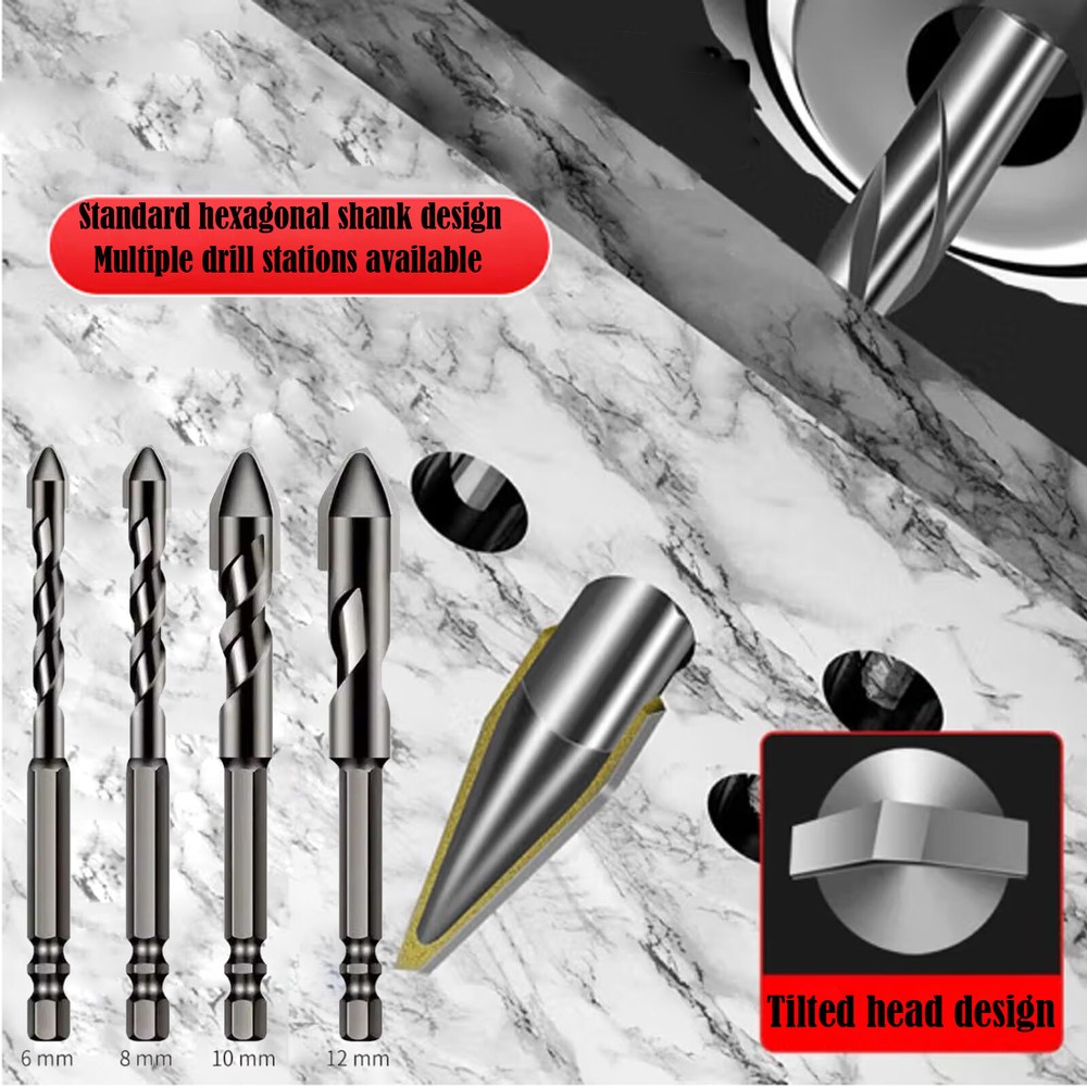 4/8pcs High-Strength Eccentric Twist Drill Bit, Oblique Head Eccentric Drill Bit