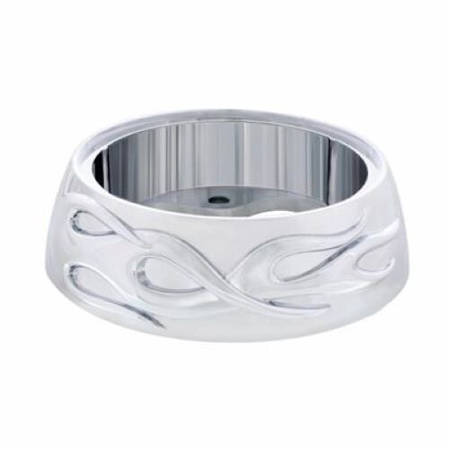 Chrome Flame Horn Button Bezel