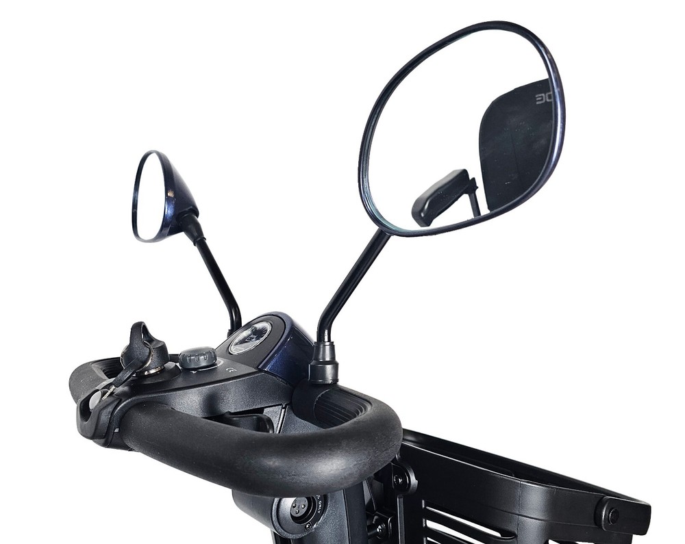 Foldable Folding Scooter Rear Basket & Rear View Mirror Pair BUNDLE - BLUE