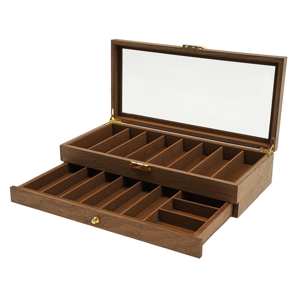 Knife Display Case, Knife Storage Box, 2-Tier Knife Display Case Organizer