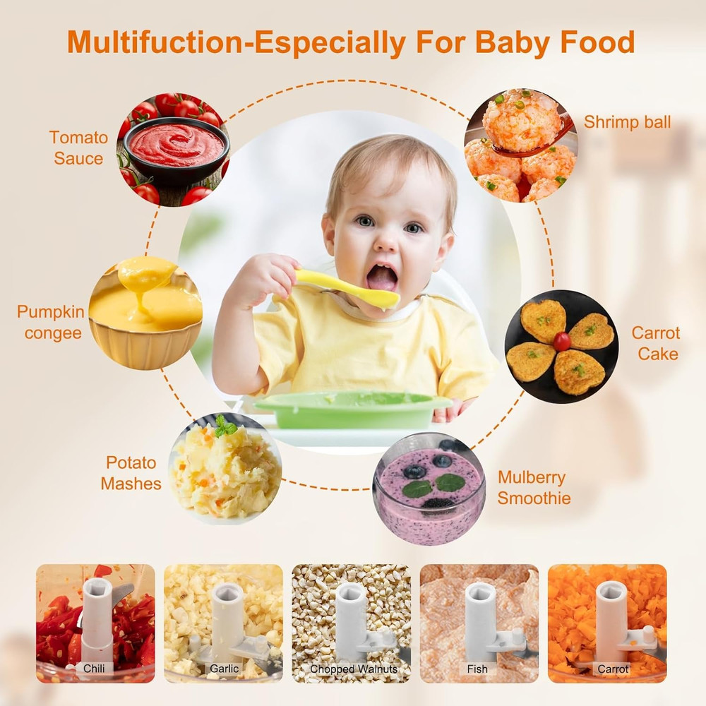 Manual Food Processor Vegetable Chopper, Portable Hand Pull String Garlic Mincer