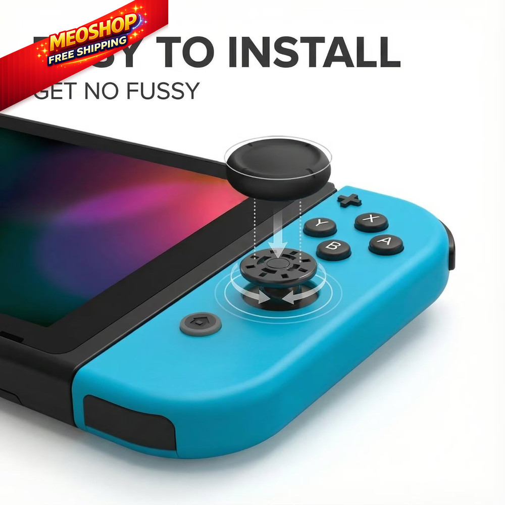 Ferkurn Joystick Replacement Cap Thumb Grip for Switch OLED & Black