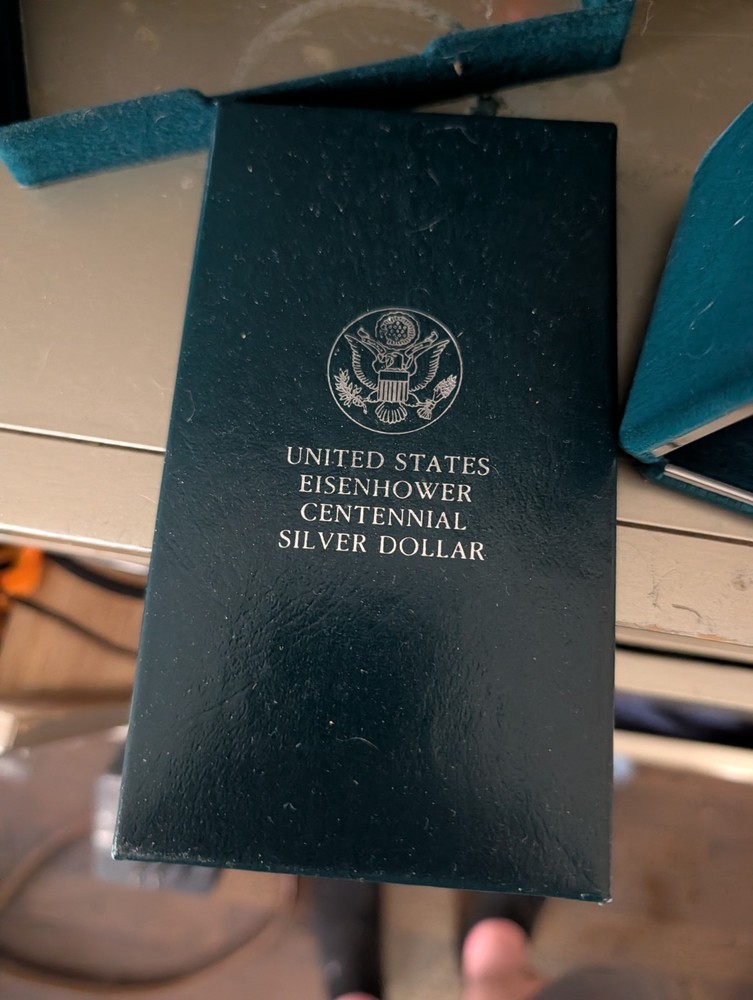 1990-P US Eisenhower Centennial Silver Dollar Proof Coin w/ Box COA Mint