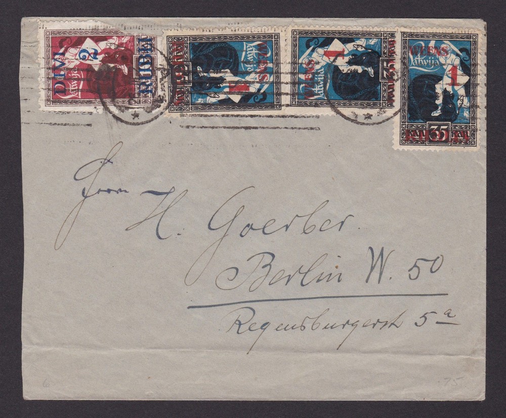 LATVIA, Cover from Riga to Berlin Germany