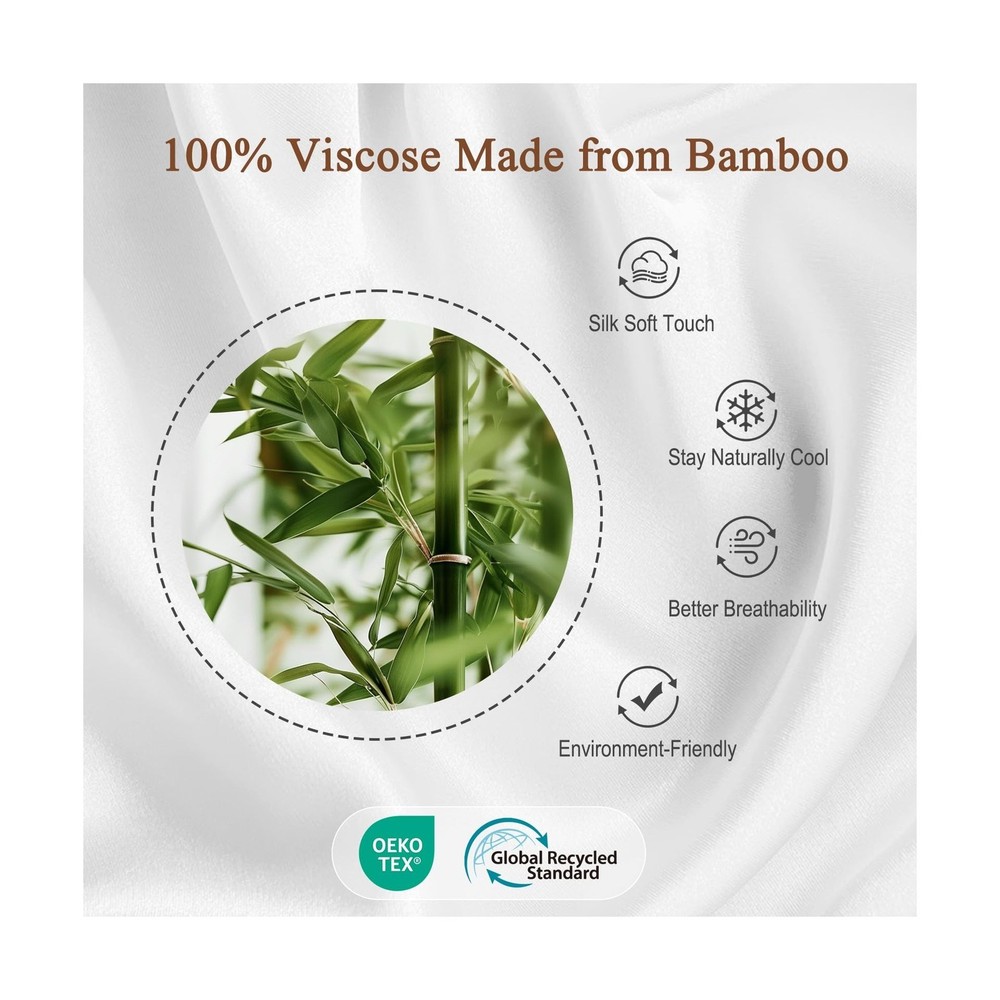 BPC 100% Rayon Derived from Bamboo Silk Blend Comforter Full Size for All Sea...