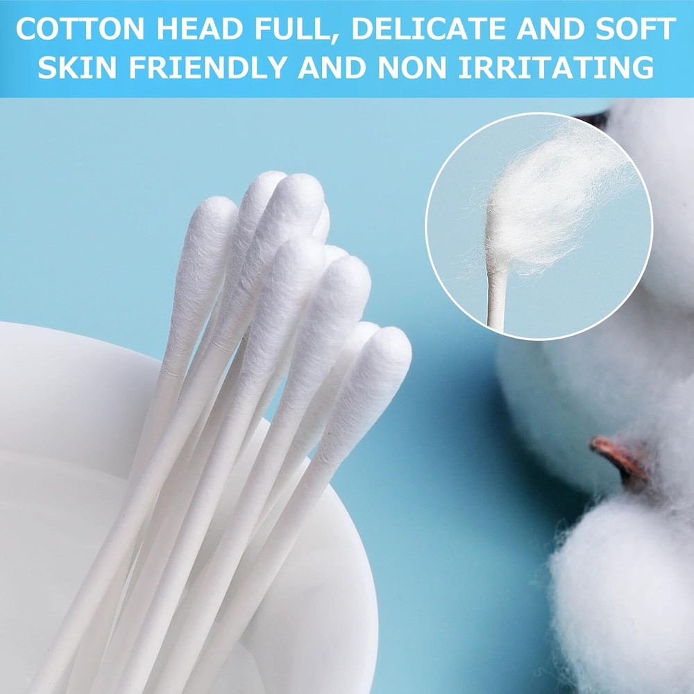100 Pack Cotton Swabs, Individually Wrapped, Organic & Biodegradable