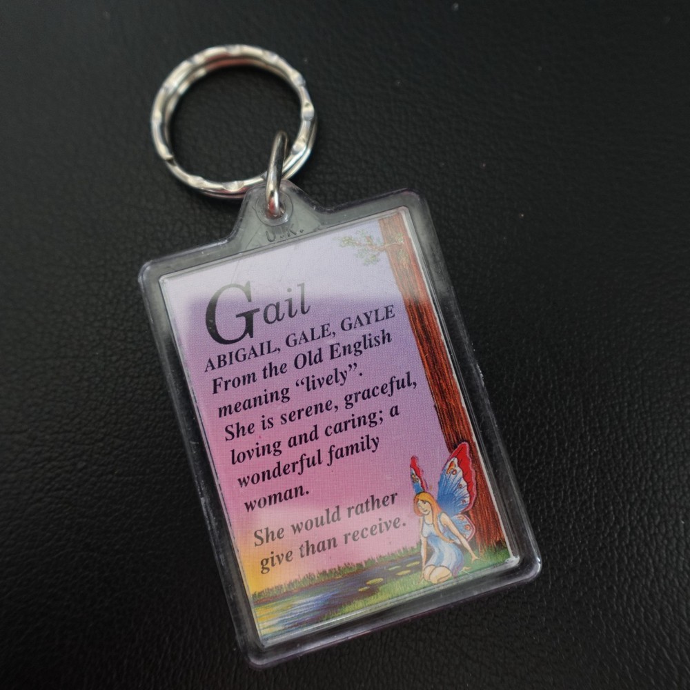 Gail Personalized Keychain Plastic Novelty Name Definition Meaning Gift