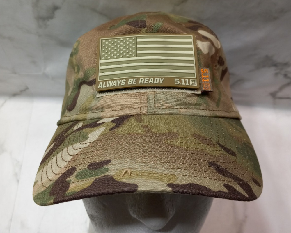 5.11 Flag Bearer Tactical Strapback Hook and Loop Patch Cap Hat Multicamo