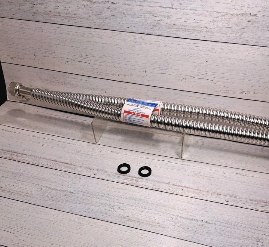 Eastman 24 Inch WaterFlex Water Heater Connector, 3/4" Inch FIP x 3/4".  2 Pack