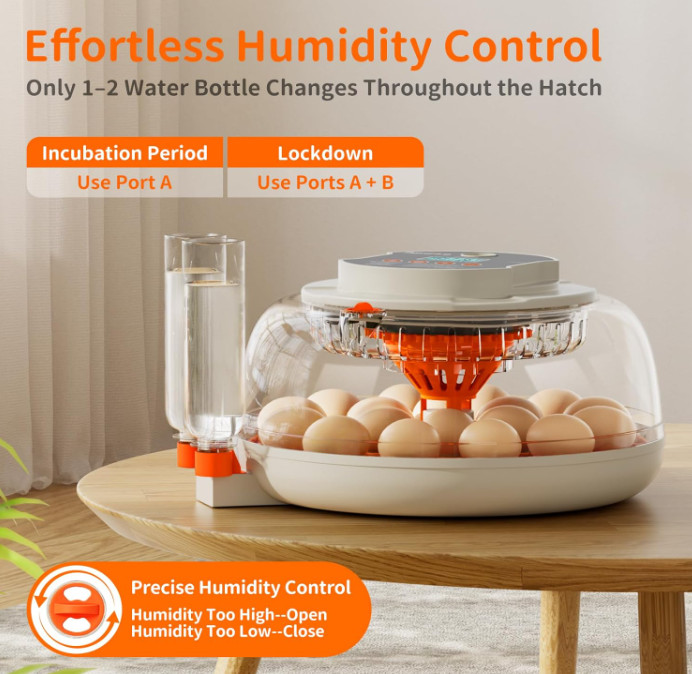 Egg Incubator 18 Eggs Temperature Humidity Control Automatic Turning Incubators