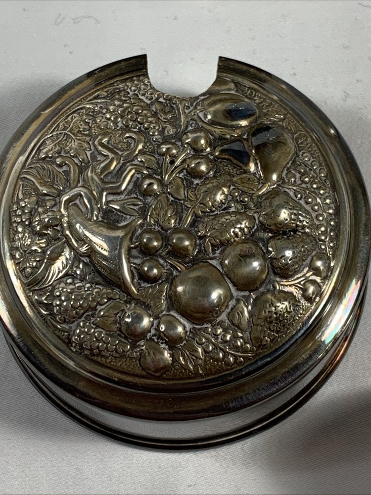 Glass Repousse Jam Jar with Windmill Spoon Silver