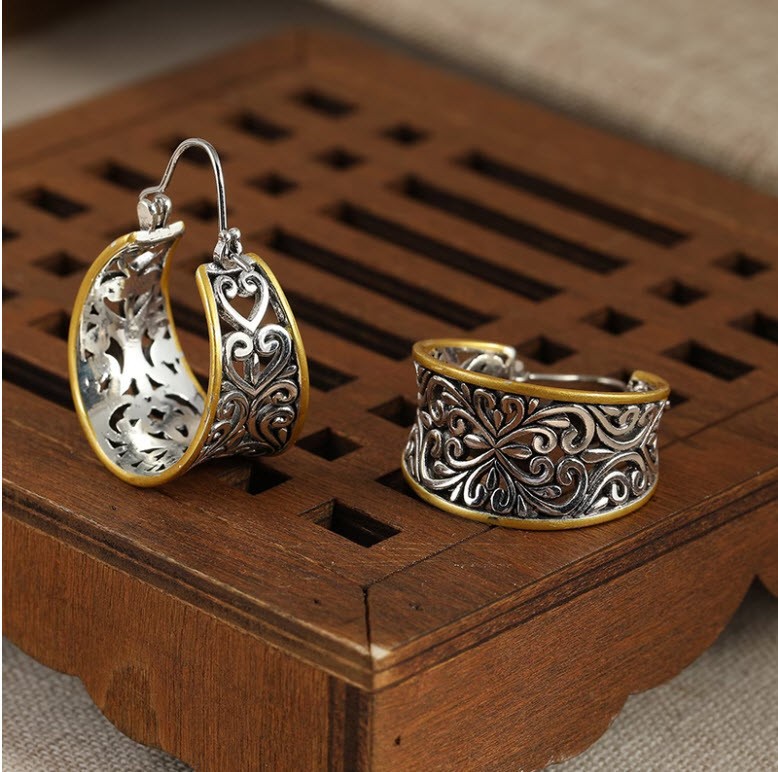 BRIGHTON BEACH Filigree Heart Pattern Earrings