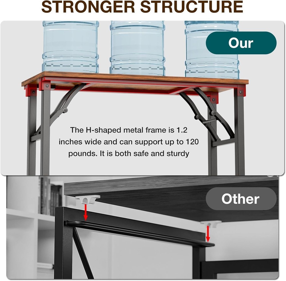 Small Computer Desk Folding Table 35.8" Foldable Office Desk No Assembly Perfect
