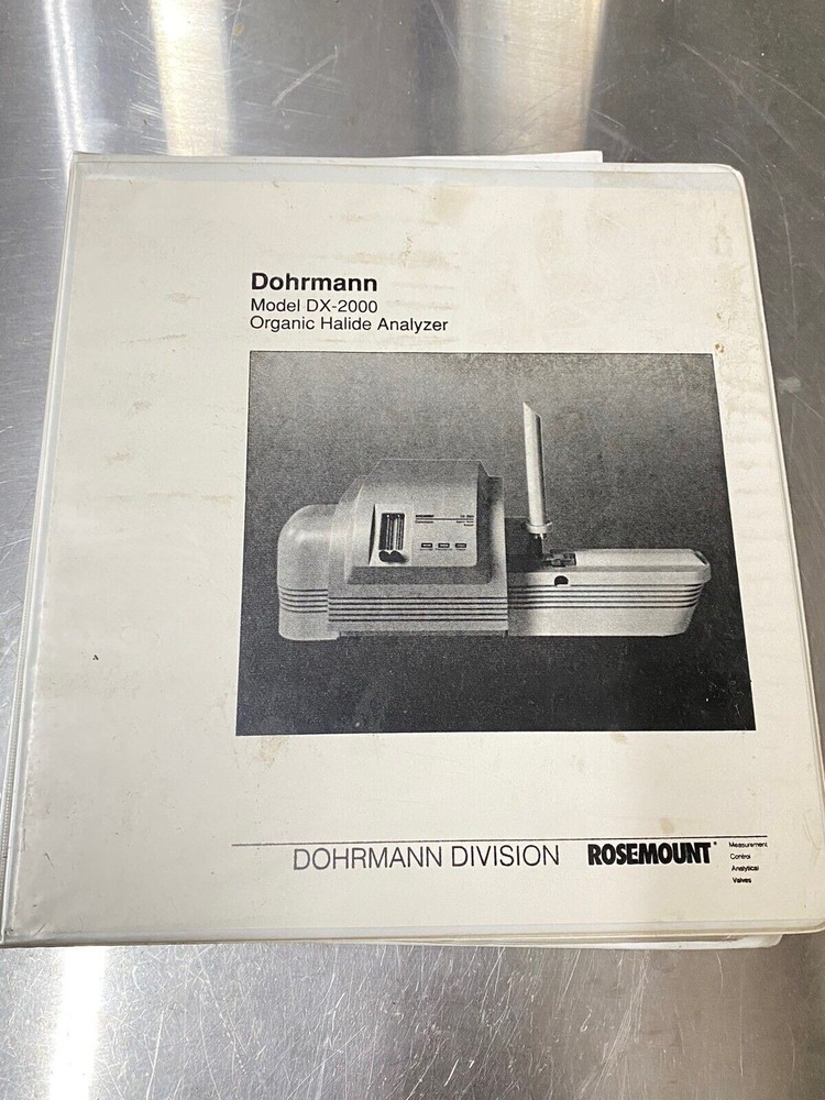Dohrmann DX-2000 Organic Halide Analyzer - Users Guide / Instruction Book