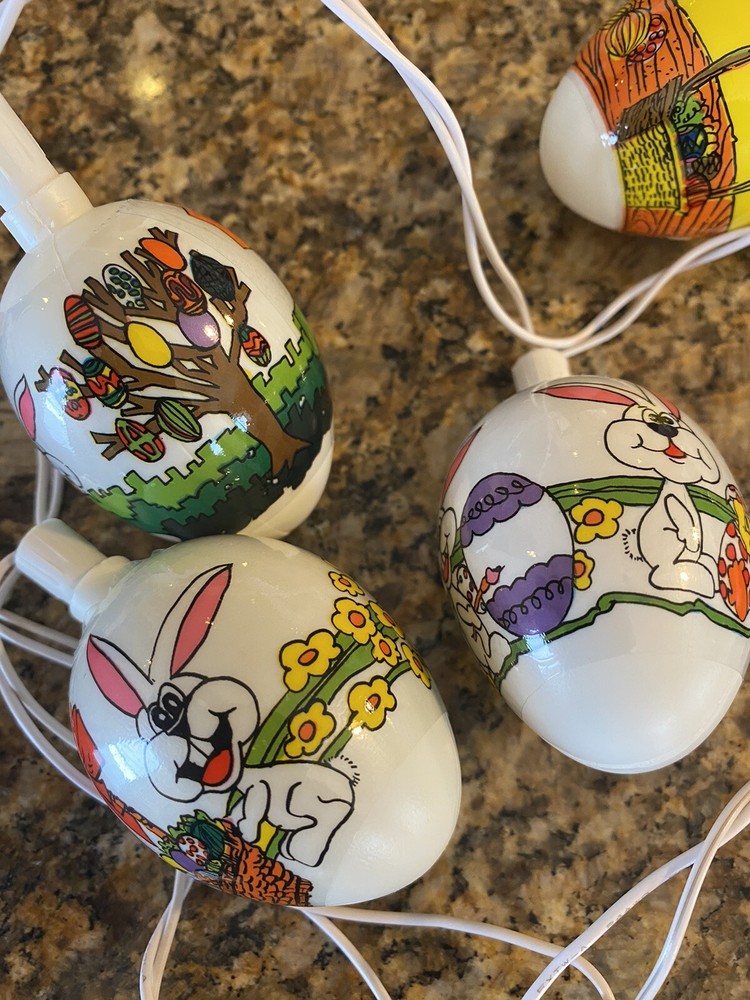 Easter Impressions 10 Decorative Lights Eggs String Lights Vintage (Working)
