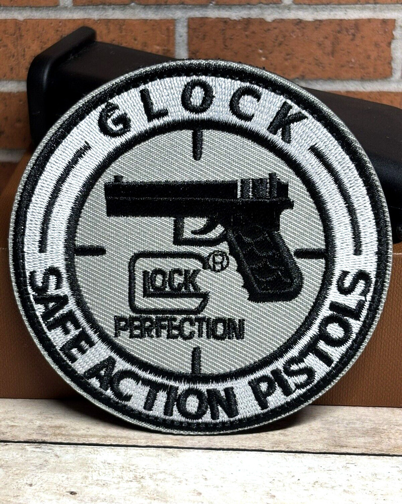 Glock Gun Tactical Patch, Morale Pistol Military Embroidered Hook Loop Patch