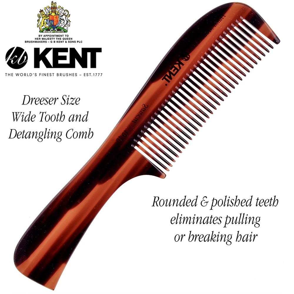 8" Handmade Wide Tooth Detangling Comb with Handle