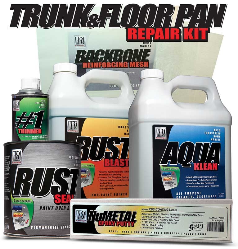 KBS; Trunk & Floor Pan Repair Kit; Klean RustBlast RustSeal;; Galvanized Steel