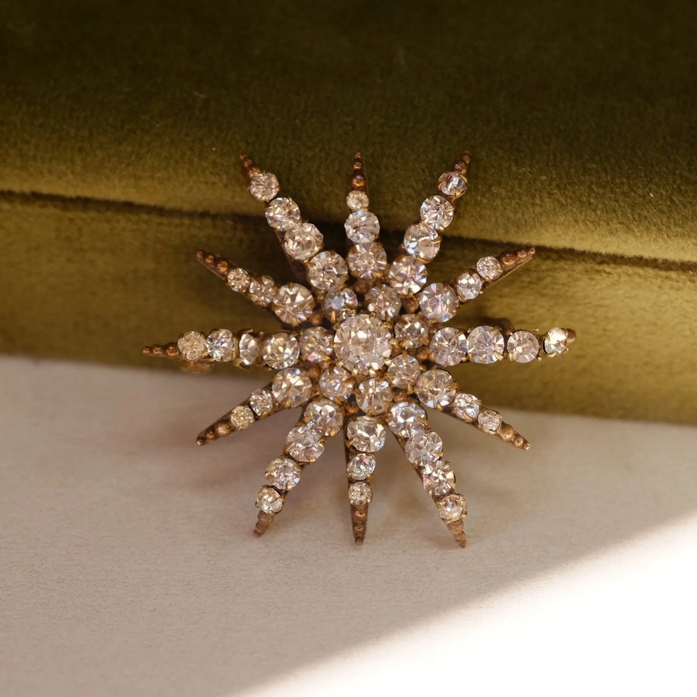 Victorian Gold filled Paste Star Brooch