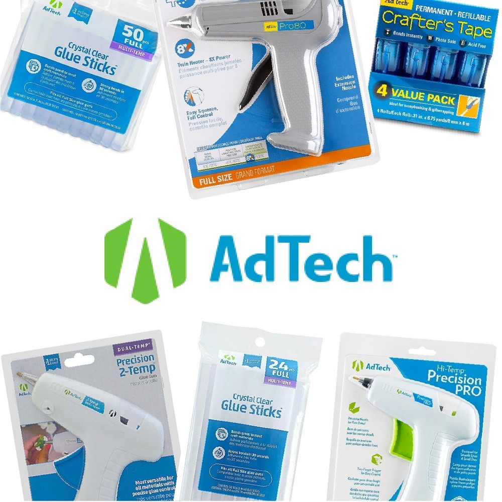 AdTech Crystal Clear Mini Size Hot Glue Sticks, 100 Count