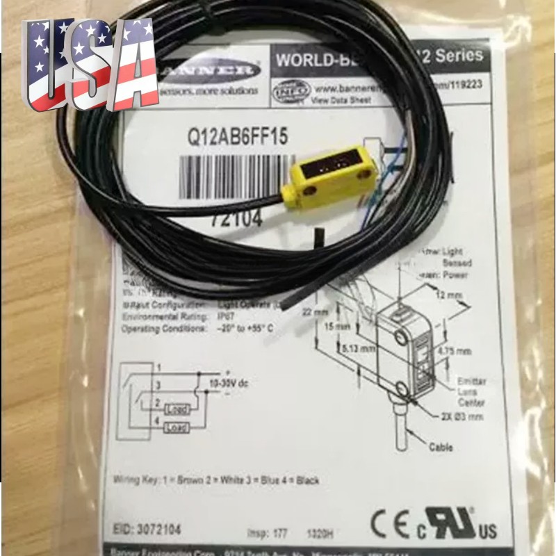 1pc Brand new BANNER Photoelectric Sensor Q12AB6FF15