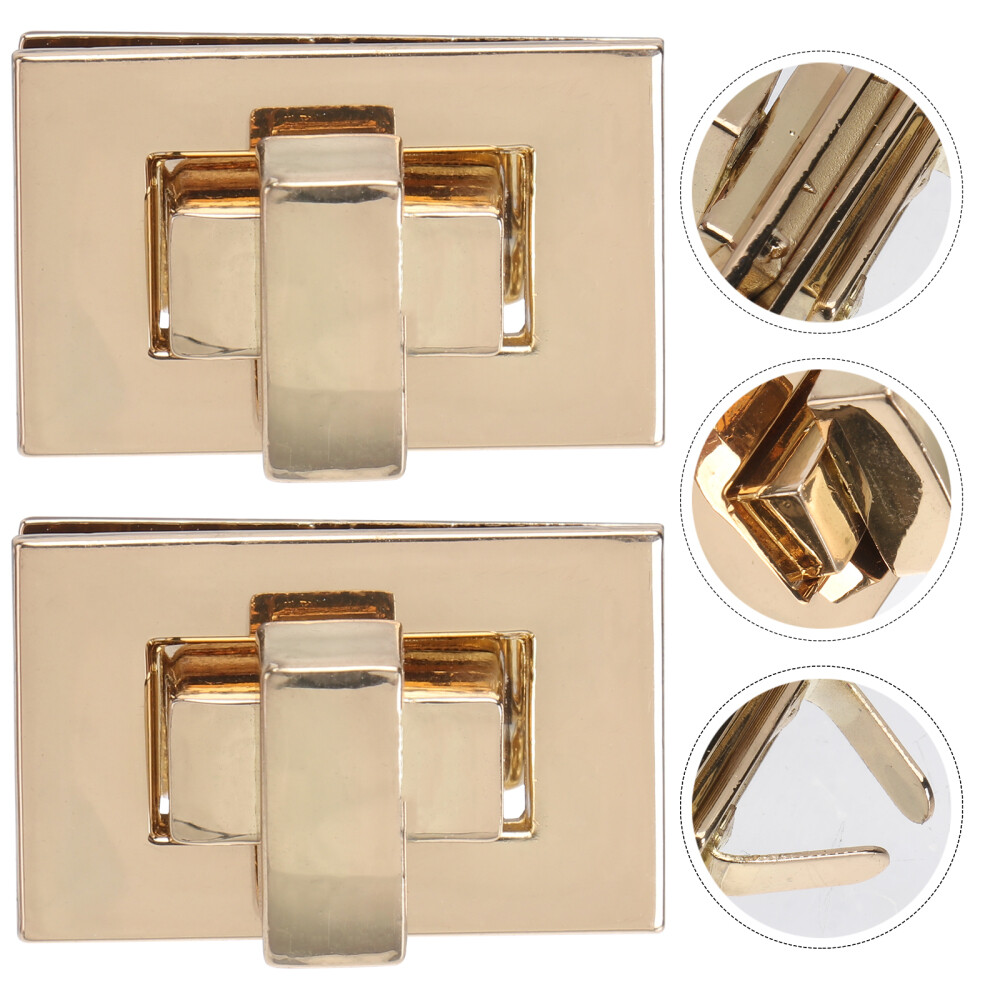 2 Pcs Handbag Lock Thumb Turn Locks for Purses Replacements Clutch