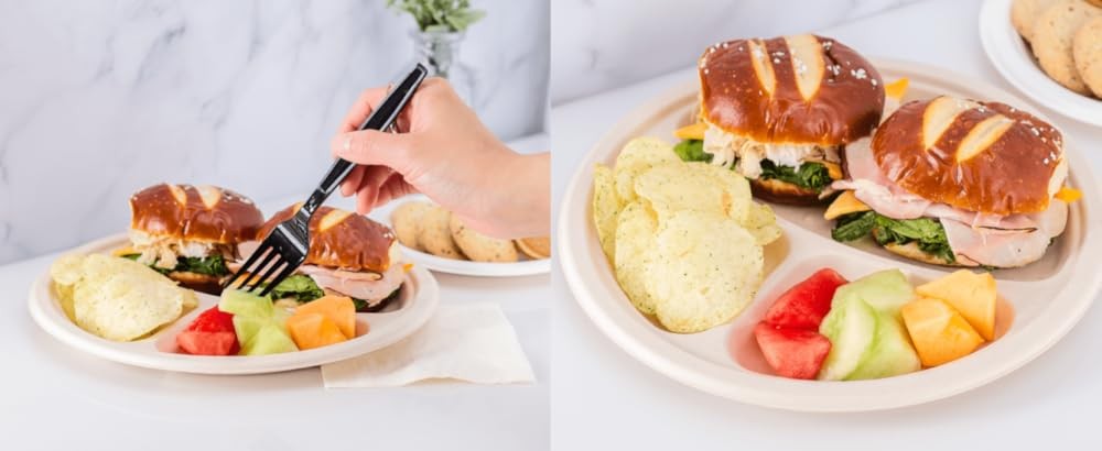 10-Inch postable Disposable Paper Plates – Heavy-Duty,