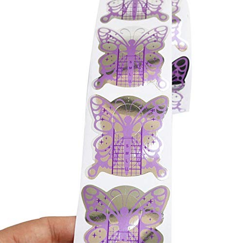 100Pcs Nail Forms Acrylic Extension Guide Sticker Butterfly