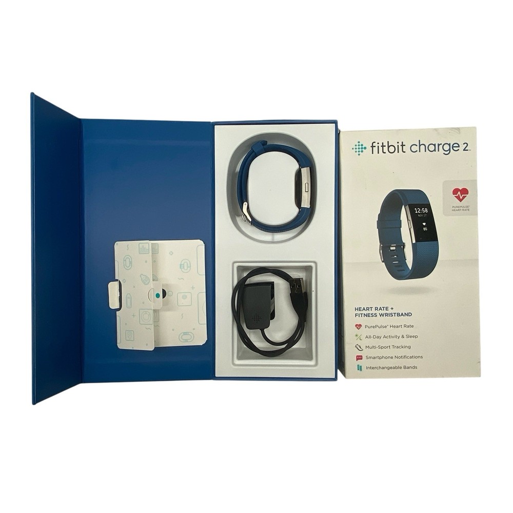 Fitbit Charge 2 Wristband Activity Tracker, Large - Blue