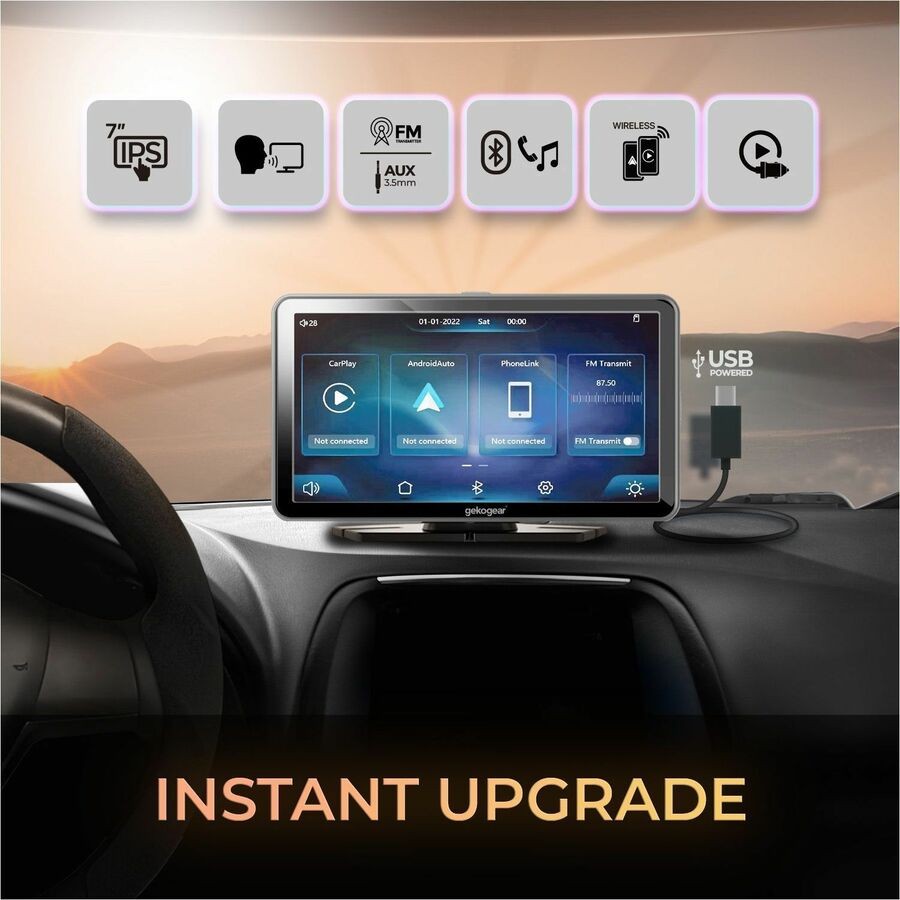 GekoGear Orbit C100 7" Apple CarPlay Android Auto Car Display