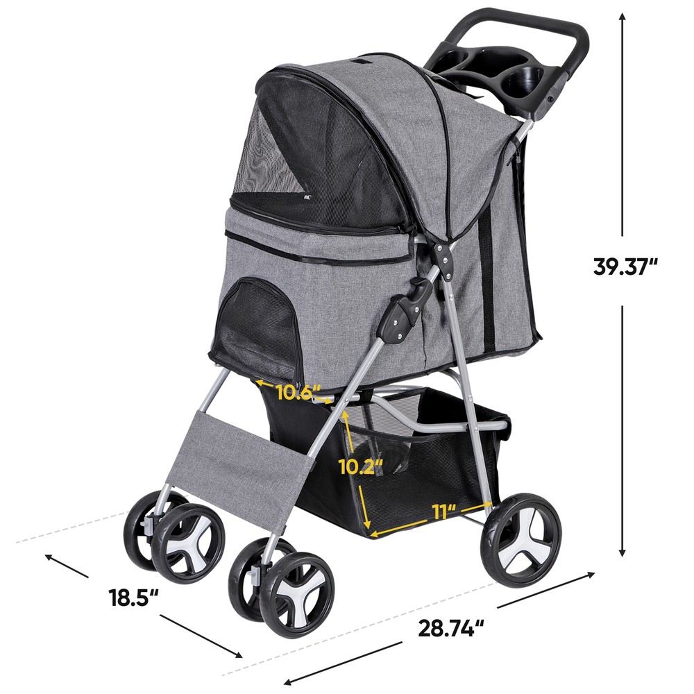 Pet Stroller for Medium Small Dogs Foldable 4 Wheels Dog Strollers Lightweight