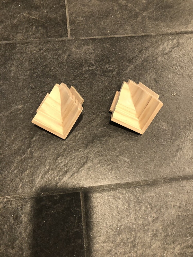 Crown Molding Corners Low Profile BARE SOLID PINE 3 5/8” inside Corners 2 Pack