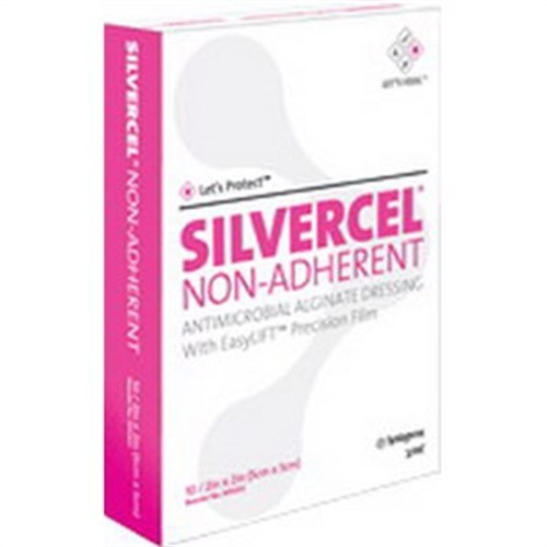Silver Alginate Dressing Silvercel Non-Adherent 2 X 2_Box/10