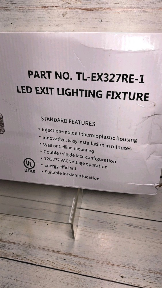 Red Exit Sign with Emergency Lights, LED Emergency Exit Light with Battery...