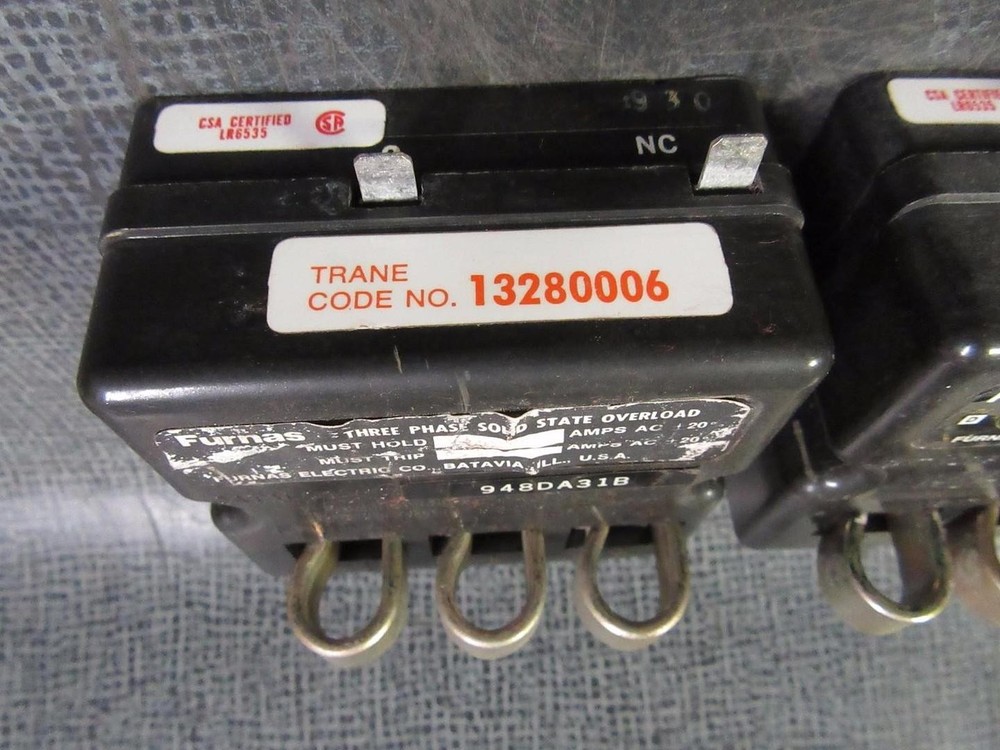 FURNAS SOLID STATE OVERLOAD RELAY 948DA31B TRANE # 13280006