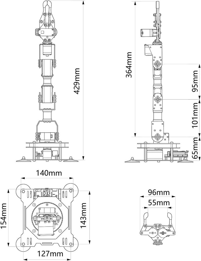 Interactive 6-Axis Robotic Arm for STEM Learning, Remote-Control and Programming