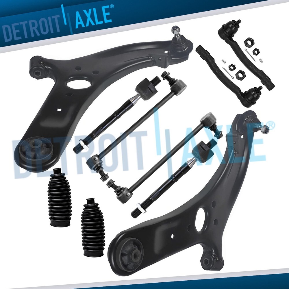 Front Lower Control Arms Sway Bars Tie Rods w/ Boot for 2012-2017 Hyundai Accent