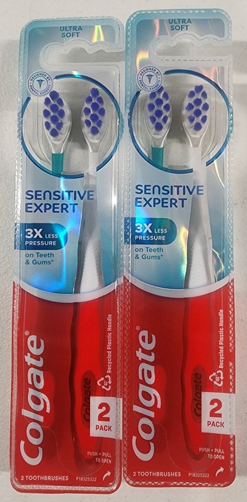 2 Packs of 2: Colgate Sensitive Expert Ultra Soft Sensitive Toothbrush ~ Sealed