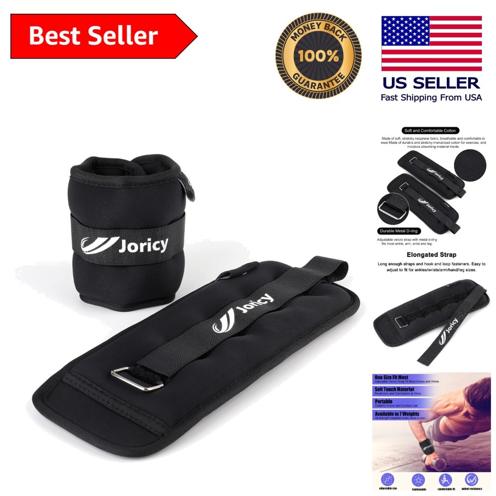 Adjustable Ankle Weights Pair 10LBS for Strength Training and Physical Therapy