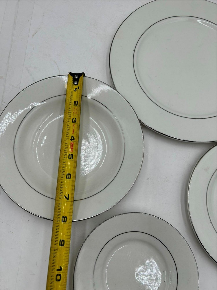 TABLETOPS LIFESTYLES DOUBLE PLATINUM BAND --- 4 PC PLACE SETTING **MULTIPLES**