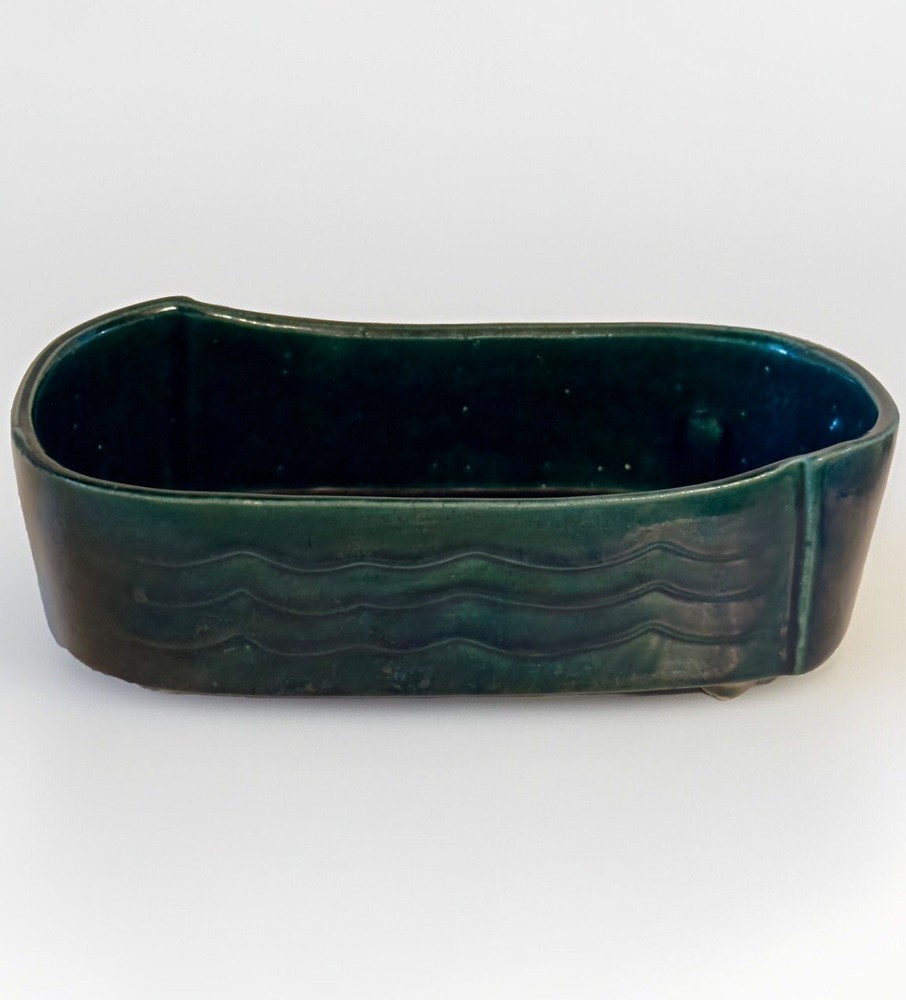VTG UPCO 263 Ceramic BluGreen Pottery Rectangle Planter USA