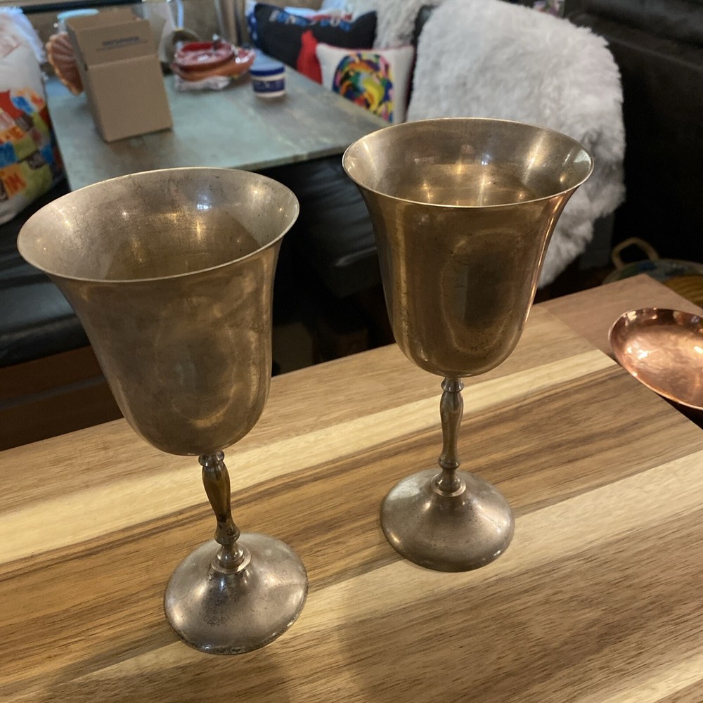 Solid Brass Goblets Made In India 25th Anniversary Maurice Dutchin