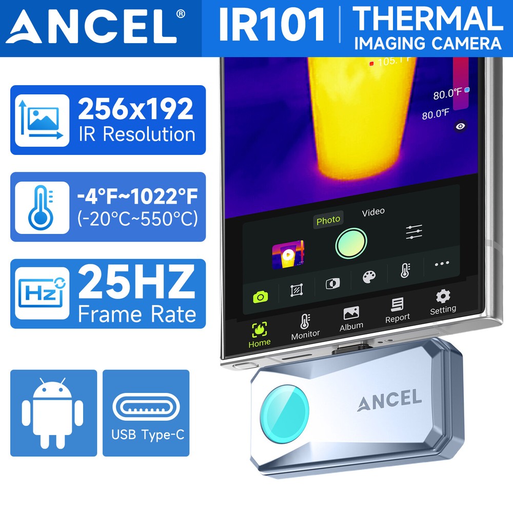 Thermal Imaging Camera External Infrared Thermal Imager for Android USB-C IR101
