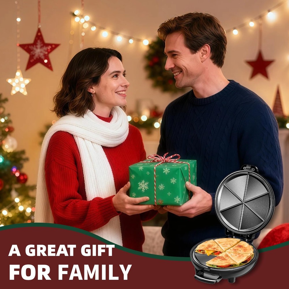 Electric Quesadilla Maker, 9.5'' Press with Easy Normal, Black