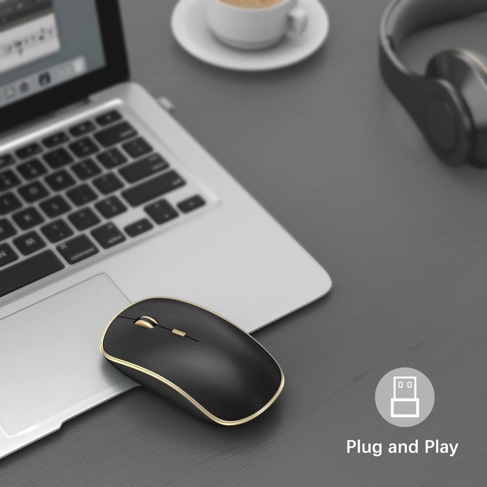 JOYACCESS Silent Wireless Mouse, Portable USB Mouse with 5 Adjustable DPI Levels