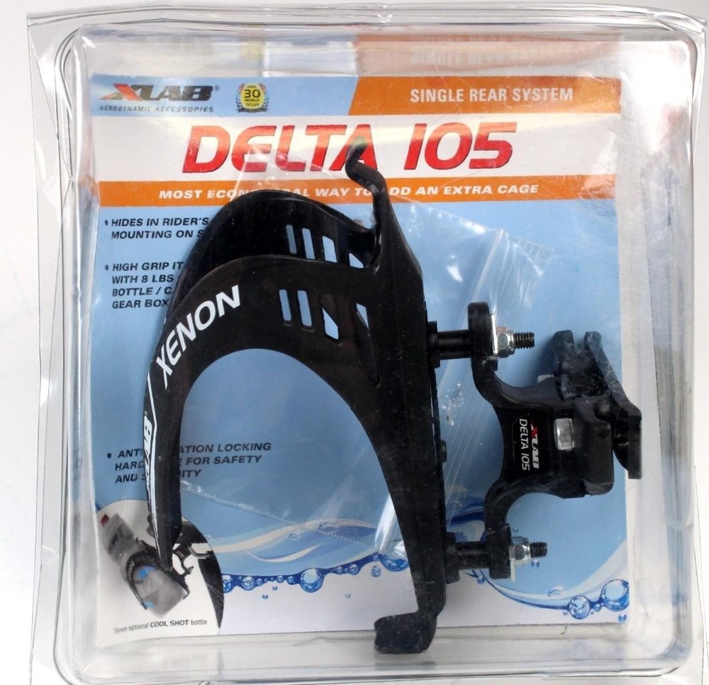 Xlab Delta 105 Tri Bicycle Single Bottle Carrier Cage System Open Package
