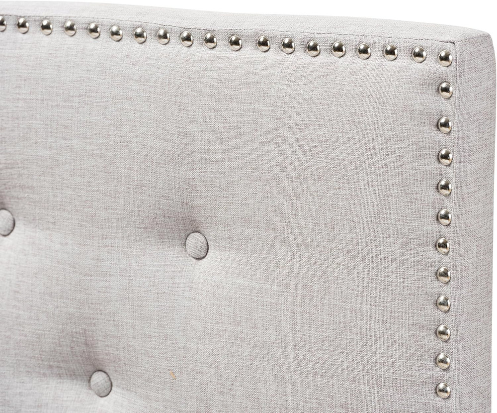 Modern Greyish Beige Twin Headboard - Windsor Upholstered Design