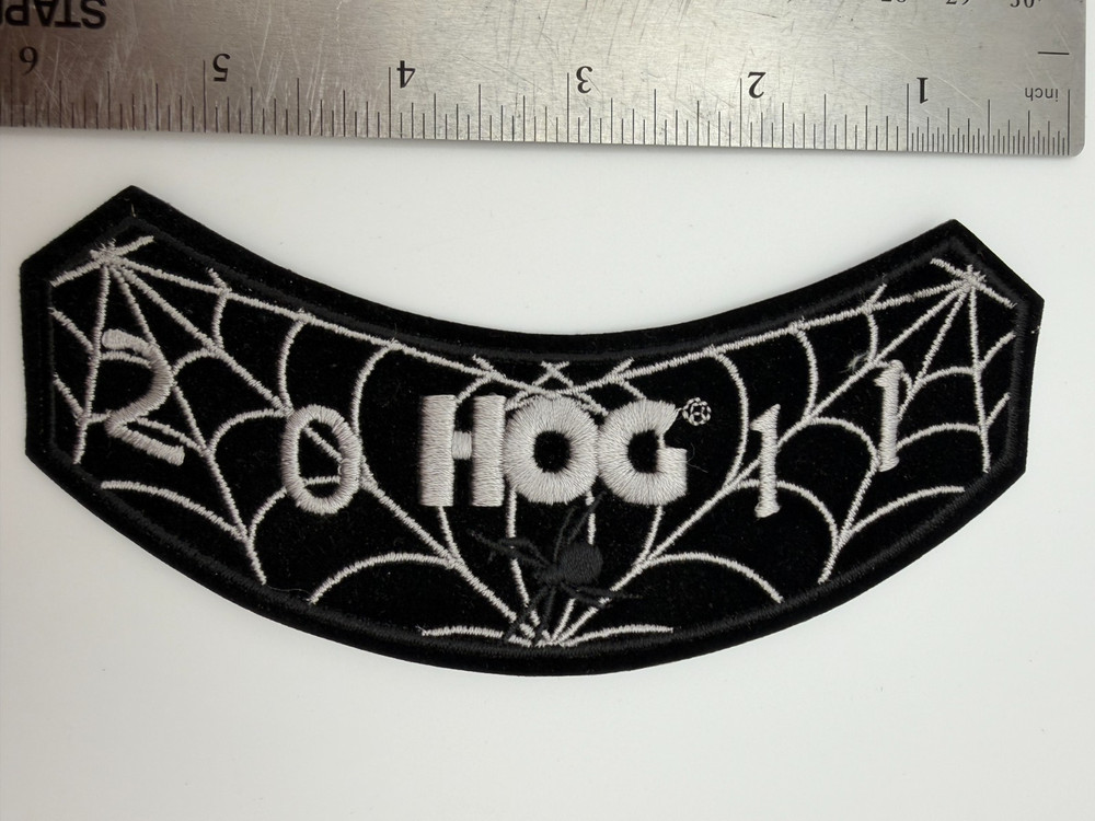 2011 Harley Davidson Owners Group Biker Patch Spider Web Member Iron On Felt